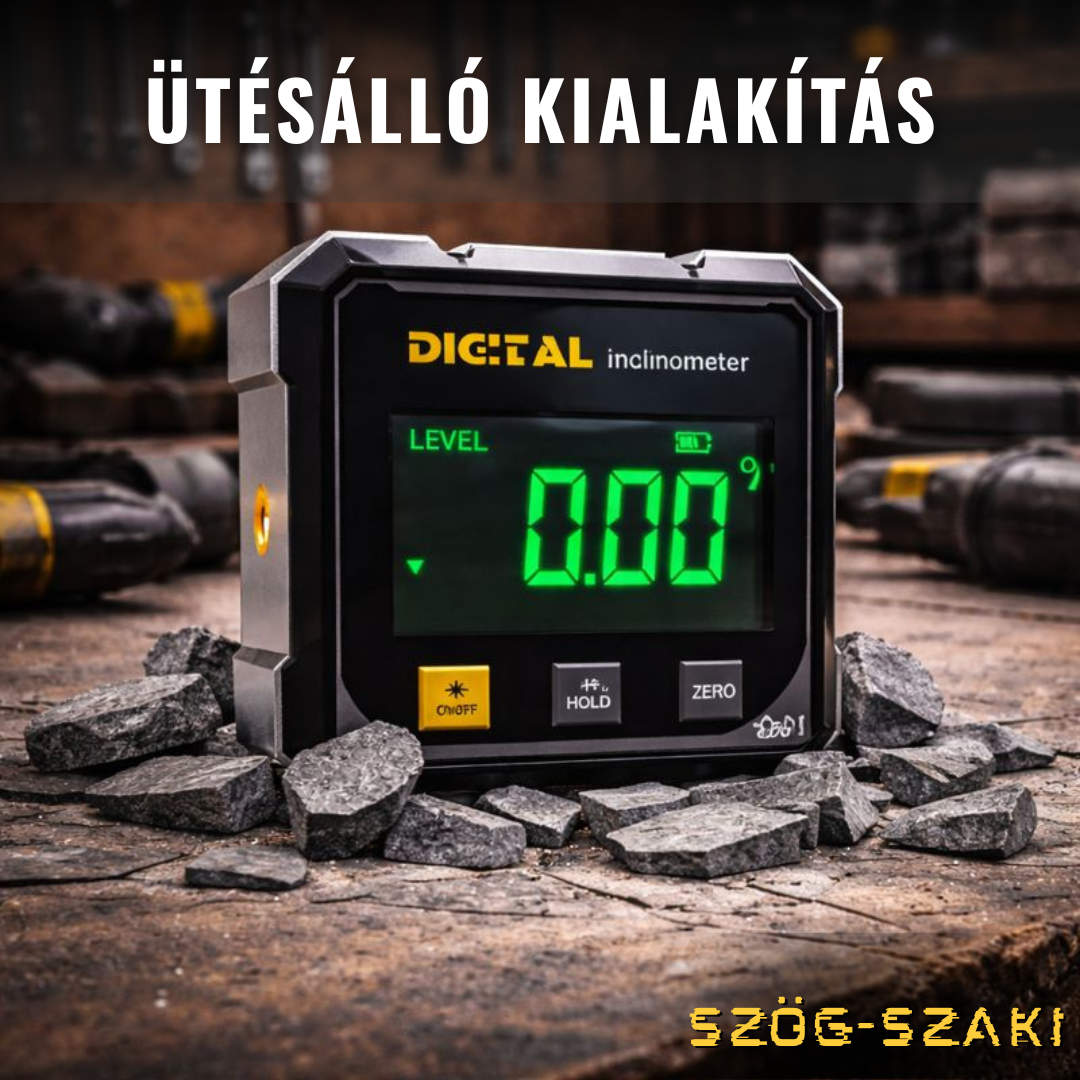SZÖGSZAKI - DIGITÁLIS LÉZERES SZÖGMÉRŐ ÉS VÍZMÉRTÉK