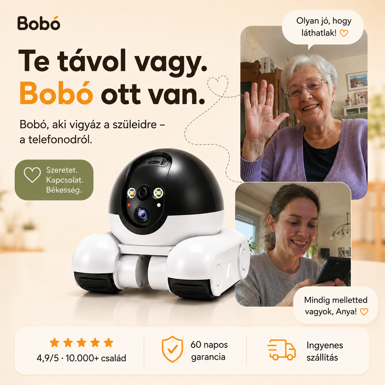 BOBÓ – TÁVIRÁNYÍTHATÓ KAMERA ROBOT A SZÜLEIDDEL VALÓ MINDENNAPI KAPCSOLATÉRT
